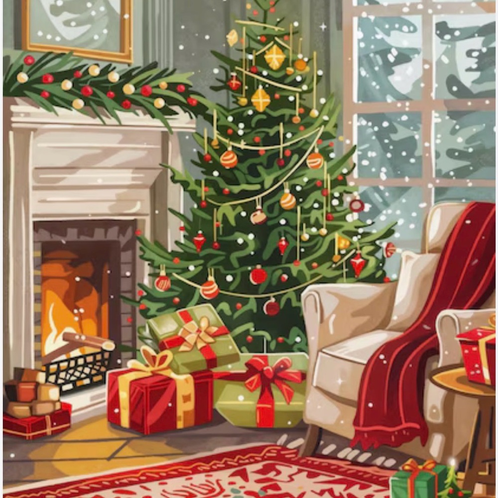 Elegant Holiday Christmas Tree with Red and Gold Ornaments RESERVE